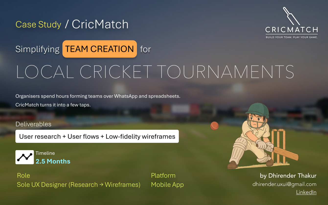 Cricket Team Formation App case study preview